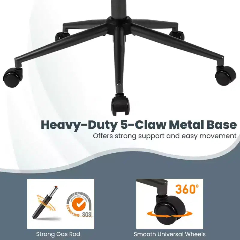 Sedia da ufficio ergonomica Costway con poggiatesta 2D, schienale basculante e ruote, sedia da gaming blu/marrone e beige/grigio e blu