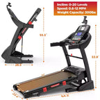 4-in-1 Treadmill with 20% Incline, Portable folding Treadmill, Foldable Treadmills for Home and Office, 4.5 HP Quiet Treadmill with 300 LBS Capacity