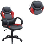 TUYOHW Sedia da gaming girevole con altezza regolabile e ruote, sedia da ufficio ergonomica per videogiochi per ufficio e casa, sedia per il tempo libero imbottita