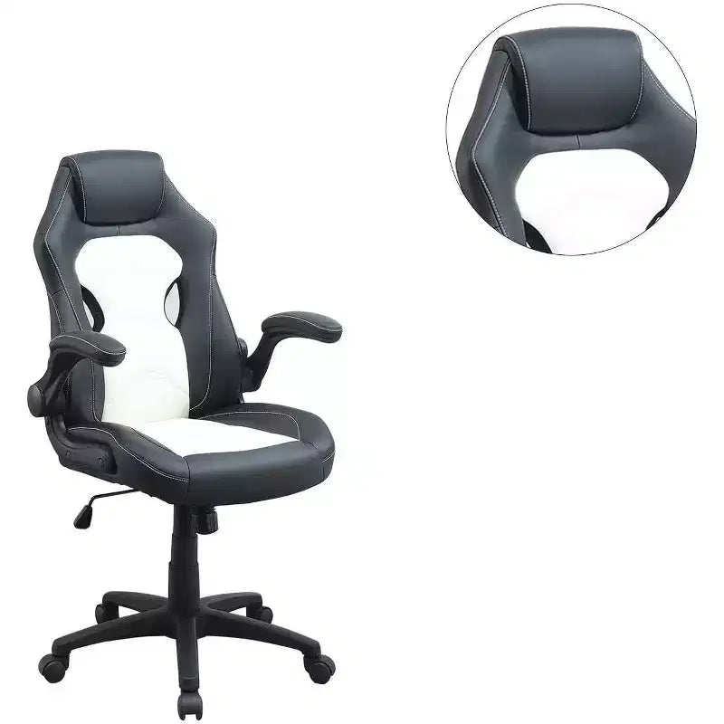 TUYOHW Sedia da gaming girevole con altezza regolabile e ruote, sedia da ufficio ergonomica per videogiochi per ufficio e casa, sedia per il tempo libero imbottita