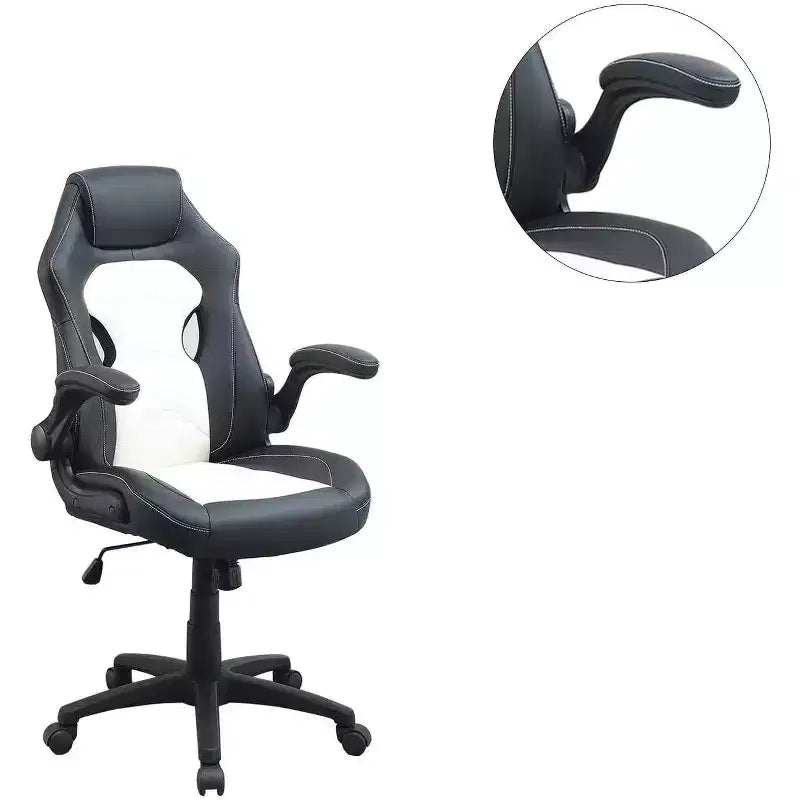 TUYOHW Sedia da gaming girevole con altezza regolabile e ruote, sedia da ufficio ergonomica per videogiochi per ufficio e casa, sedia per il tempo libero imbottita