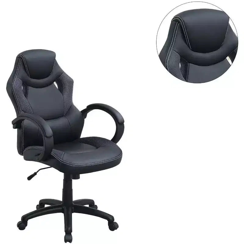 TUYOHW Sedia da gaming girevole con altezza regolabile e ruote, sedia da ufficio ergonomica per videogiochi per ufficio e casa, sedia per il tempo libero imbottita