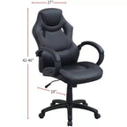 TUYOHW Sedia da gaming girevole con altezza regolabile e ruote, sedia da ufficio ergonomica per videogiochi per ufficio e casa, sedia per il tempo libero imbottita