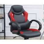 TUYOHW Sedia da gaming girevole con altezza regolabile e ruote, sedia da ufficio ergonomica per videogiochi per ufficio e casa, sedia per il tempo libero imbottita