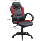 TUYOHW Sedia da gaming girevole con altezza regolabile e ruote, sedia da ufficio ergonomica per videogiochi per ufficio e casa, sedia per il tempo libero imbottita