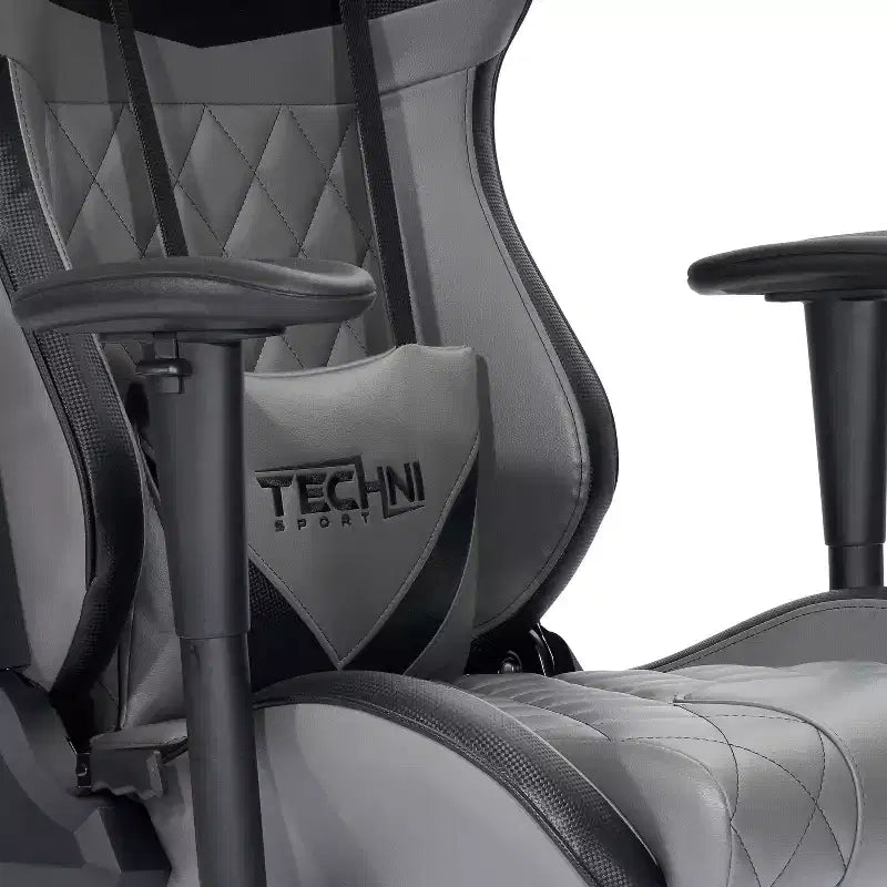 TUYOHW XL Sedia da Gaming Ergonomica, Sedia da Ufficio Girevole a 360° con Cuscino Lombare e Poggiatesta, Reclinabile 90-150° per Ufficio e Casa, Portata Massima 159 kg, Grigio
