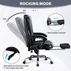 TUYOHW Massage Chair Boss Chair for Office,360 Swivel Ergonomics Office Chair with Footrest,Recliner Computer Chair with Adjustable Height,Black