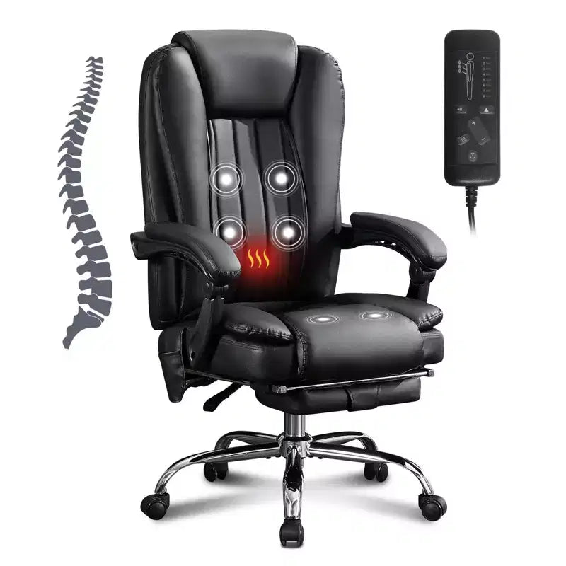 TUYOHW Massage Chair Boss Chair for Office,360 Swivel Ergonomics Office Chair with Footrest,Recliner Computer Chair with Adjustable Height,Black