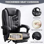 TUYOHW Massage Chair Boss Chair for Office,360 Swivel Ergonomics Office Chair with Footrest,Recliner Computer Chair with Adjustable Height,Black