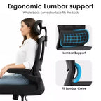 TUYOHW Sedia da ufficio ergonomica in rete con supporto lombare regolabile, poggiatesta e braccioli ribaltabili, sedia da scrivania per ufficio a casa per studio, sala giochi