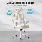 TUYOHW Sedia da ufficio ergonomica in rete con supporto lombare regolabile, poggiatesta e braccioli ribaltabili, sedia da scrivania per ufficio a casa per studio, sala giochi