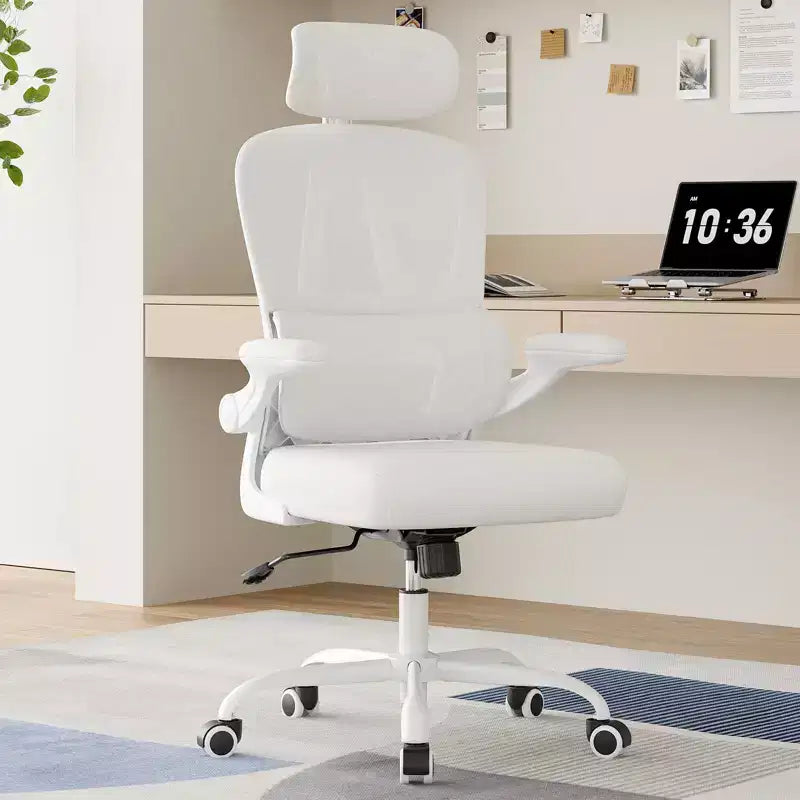 TUYOHW Sedia da ufficio ergonomica in rete con supporto lombare regolabile, poggiatesta e braccioli ribaltabili, sedia da scrivania per ufficio a casa per studio, sala giochi