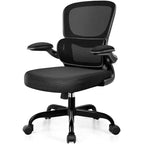 KERDOM Breathable Mesh Comfy Chair with Lumbar Support, with Flip-up Armrests, Gaming Chair for Home Office