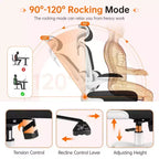 KERDOM Breathable Mesh Comfy Chair with Lumbar Support, with Flip-up Armrests, Gaming Chair for Home Office