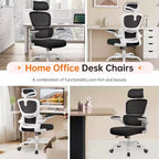KERDOM Breathable Mesh Comfy Chair with Lumbar Support, with Flip-up Armrests, Gaming Chair for Home Office