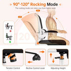 KERDOM Breathable Mesh Comfy Chair with Lumbar Support, with Flip-up Armrests, Gaming Chair for Home Office