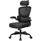 KERDOM Breathable Mesh Comfy Chair with Lumbar Support, with Flip-up Armrests, Gaming Chair for Home Office