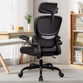 KERDOM Breathable Mesh Comfy Chair with Lumbar Support, with Flip-up Armrests, Gaming Chair for Home Office