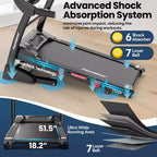 Tapis Roulant Inclinazione Automatica 20% 5.1HP per Casa, Tapis Roulant Pieghevole con Capacità 136 kg, Doppio Altoparlante HiFi, Controllo App con Corsa Virtuale, 71 Programmi
