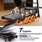 400LB Capacity Treadmill,5HP Foldable Treadmill w/ 20% Auto Incline,12MPH Portable Treadmill for Home,Fun Workouts w/APP,105 Programs,Shock Absorption