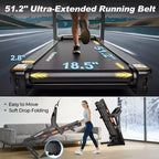 400LB Capacity Treadmill,5HP Foldable Treadmill w/ 20% Auto Incline,12MPH Portable Treadmill for Home,Fun Workouts w/APP,105 Programs,Shock Absorption