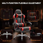 TUYOHW Sedia da Gaming Ergonomica con Poggiapiedi, Poltrona Reclinabile in Pelle PU con Poggiatesta e Bracciolo Fisso, Sedia da Ufficio per Studio