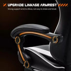 TUYOHW Sedia da Gaming Ergonomica con Poggiapiedi, Poltrona Reclinabile in Pelle PU con Poggiatesta e Bracciolo Fisso, Sedia da Ufficio per Studio