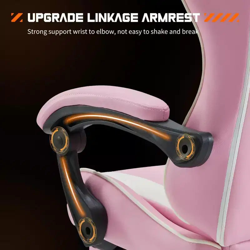 TUYOHW Sedia da Gaming Ergonomica con Poggiapiedi, Poltrona Reclinabile in Pelle PU con Poggiatesta e Bracciolo Fisso, Sedia da Ufficio per Studio