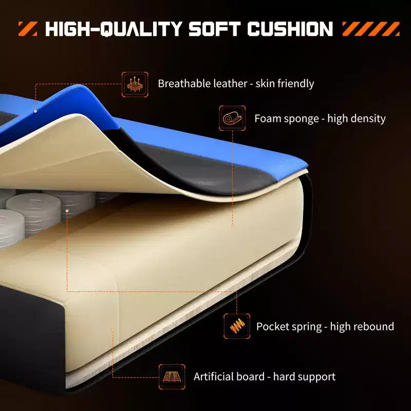 TUYOHW Sedia da Gaming Ergonomica con Poggiapiedi, Poltrona Reclinabile in Pelle PU con Poggiatesta e Bracciolo Fisso, Sedia da Ufficio per Studio