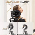 COZONY Ergonomic Desk Chair - Mesh Office Desk Chair w/ Wheels, High-Back Computer Gaming Chair with Adjustable Headrest, Rolling Swivel Task Chair