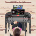 3.5HP Folding Treadmill for Home/Office, 3-Level Incline, 7.5 MPH,64 Programs, FREE Courses&APP Control, Heart Rate Monitor,Jogging walking treadmill