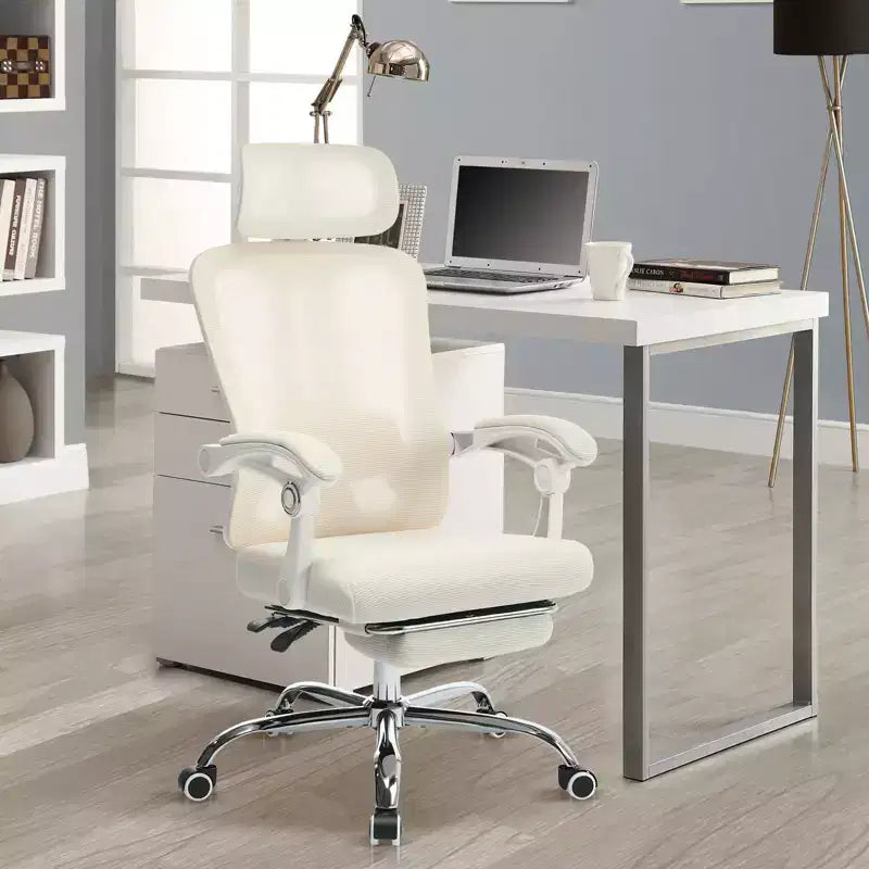 Acekool Ergonomic Mesh Reclining Chair with Footrest, Adjustable Lumbar & Headrest, for Home Office Gaming Room
