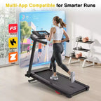 Redliro Foldable Treadmill with Auto Incline, 2.5HP Walking Treadmill for Home, 15% Incline Treadmill with Handles, 300 lbs Capacity