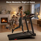 Redliro Foldable Treadmill with Auto Incline, 2.5HP Walking Treadmill for Home, 15% Incline Treadmill with Handles, 300 lbs Capacity