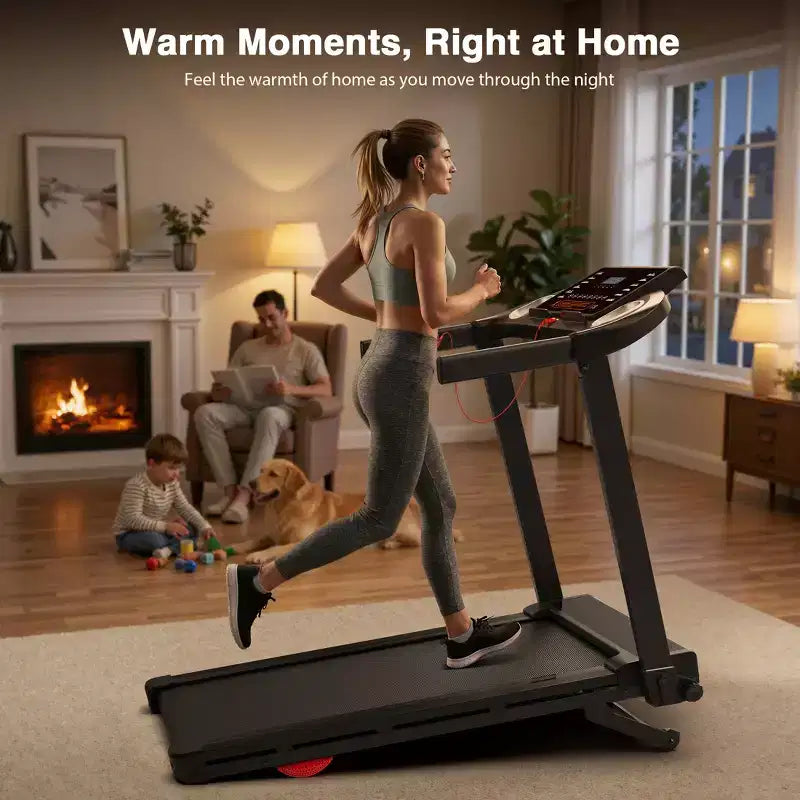 Redliro Foldable Treadmill with Auto Incline, 2.5HP Walking Treadmill for Home, 15% Incline Treadmill with Handles, 300 lbs Capacity