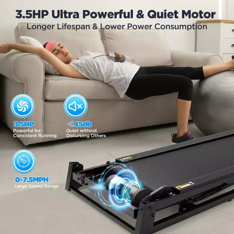 Treadmill on sale  3.5HP Folding Treadmill for Home, 12% Manual Incline, 7.5 MPH, 71 Programs, APP Control, Heart Rate Monitor, knee strap gift