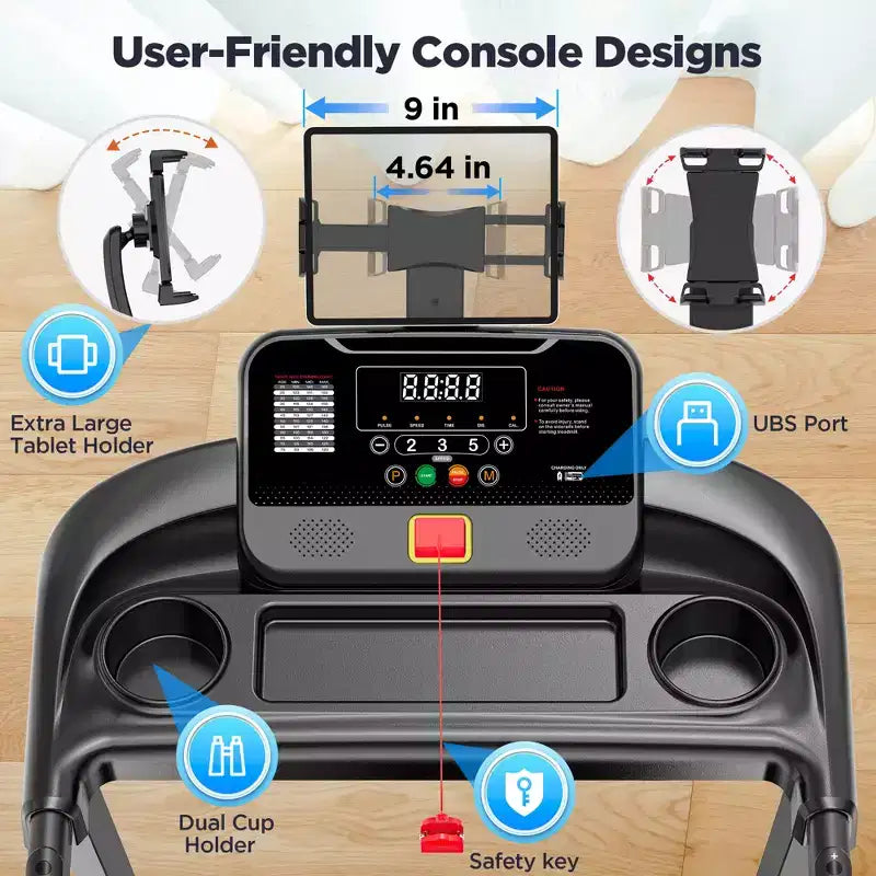 Treadmill on sale  3.5HP Folding Treadmill for Home, 12% Manual Incline, 7.5 MPH, 71 Programs, APP Control, Heart Rate Monitor, knee strap gift