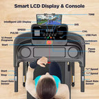 Treadmill on sale  3.5HP Folding Treadmill for Home, 12% Manual Incline, 7.5 MPH, 71 Programs, APP Control, Heart Rate Monitor, knee strap gift