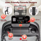 Incline Treadmill Clearance Sale  12% 3-Level Manual Incline, 330 lbs Capacity w/Bluetooth APP Connectivity, Foldable Treadmill for Home Small/Office
