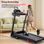 Incline Treadmill Clearance Sale  12% 3-Level Manual Incline, 330 lbs Capacity w/Bluetooth APP Connectivity, Foldable Treadmill for Home Small/Office