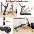 Incline Treadmill Clearance Sale  12% 3-Level Manual Incline, 330 lbs Capacity w/Bluetooth APP Connectivity, Foldable Treadmill for Home Small/Office