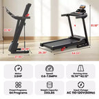 Incline Treadmill Clearance Sale  12% 3-Level Manual Incline, 330 lbs Capacity w/Bluetooth APP Connectivity, Foldable Treadmill for Home Small/Office