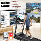 Incline Treadmill Clearance Sale  12% 3-Level Manual Incline, 330 lbs Capacity w/Bluetooth APP Connectivity, Foldable Treadmill for Home Small/Office