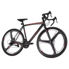 NAYSAYE Road Bike Racing Bicycle 700C with 21 Speeds Carbon Steel Frame and Disc Brakes for Urban Commuting, Black, 53.74*8.27*29.13