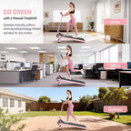 KRISRATE Manual Walking Pad w/ Incline 15%, Foldable Non-Electric Treadmill w/ Handle Bar, 500lbs Capacity, Non-Slip, Digital Monitor for Home/Gym