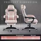 Coolmee Big and Tall Office Chair, High Back Leather Gaming Chair with Footrest, Ergonomic Computer Chair with/Lumbar Support & Headrest