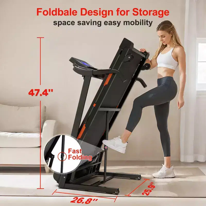 Redliro Folding Treadmill for Home  400 lb Capacity, Auto Incline, Compact & Quiet, Perfect for Walking, Running, & Home Fitness