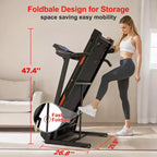 Redliro Folding Treadmill for Home  400 lb Capacity, Auto Incline, Compact & Quiet, Perfect for Walking, Running, & Home Fitness