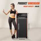 NAYSAYE Walking Pad Treadmill Indoor Cardio Walking Exercise Trainer Quiet Workout for Home Office, Black, 42.2*19.2*3.58