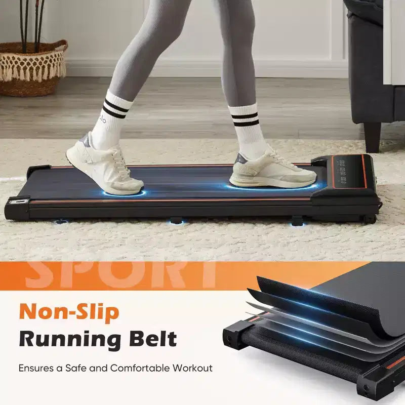 NAYSAYE Walking Pad Treadmill Indoor Cardio Walking Exercise Trainer Quiet Workout for Home Office, Black, 42.2*19.2*3.58